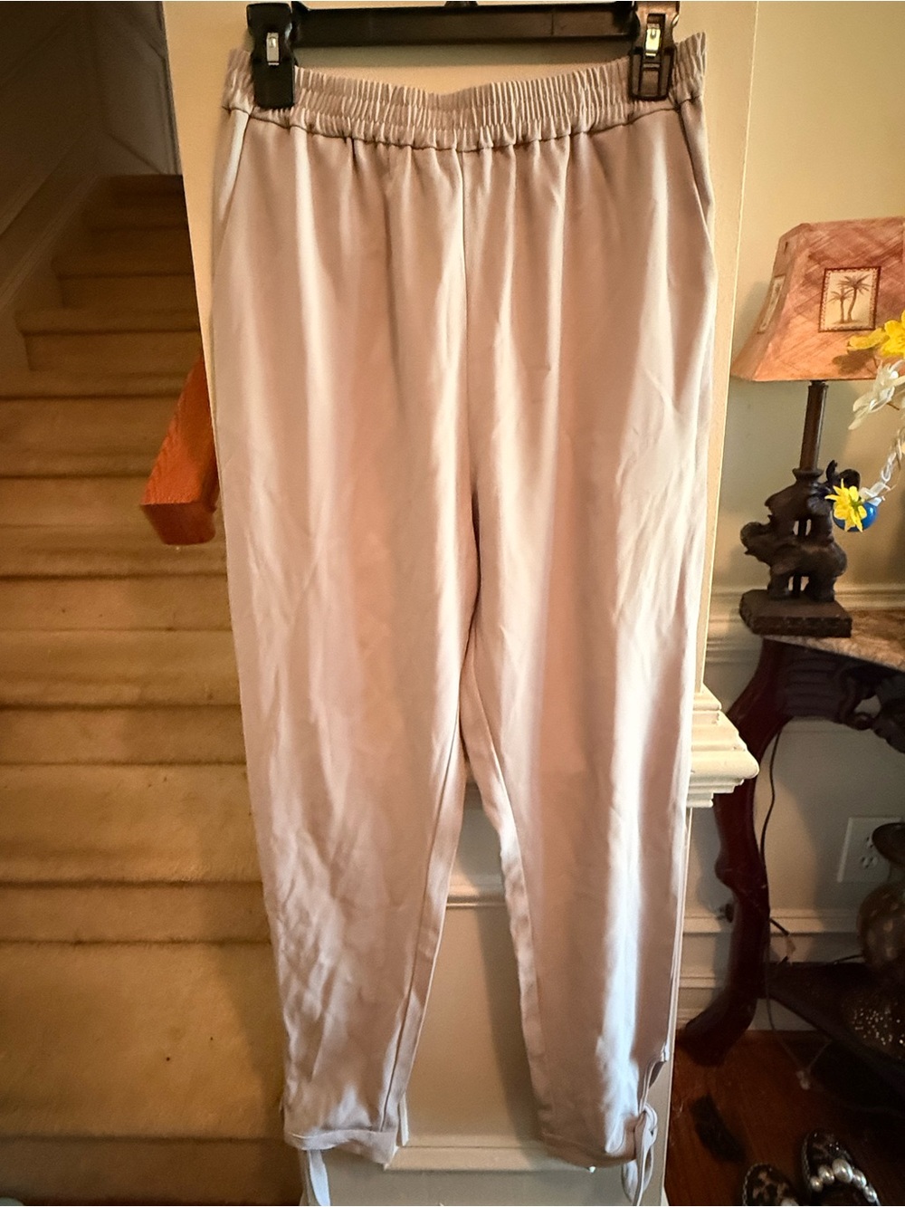 Lavish Alice Light Taupe Drawstring Ankle Joggers